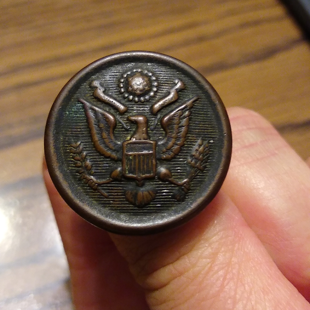 Antique WW1 CHAS Fischer New York military uniform bronze button